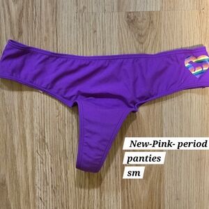 PINK Victoria's Secret Purple Kids' Period Panties with Rainbow Heart